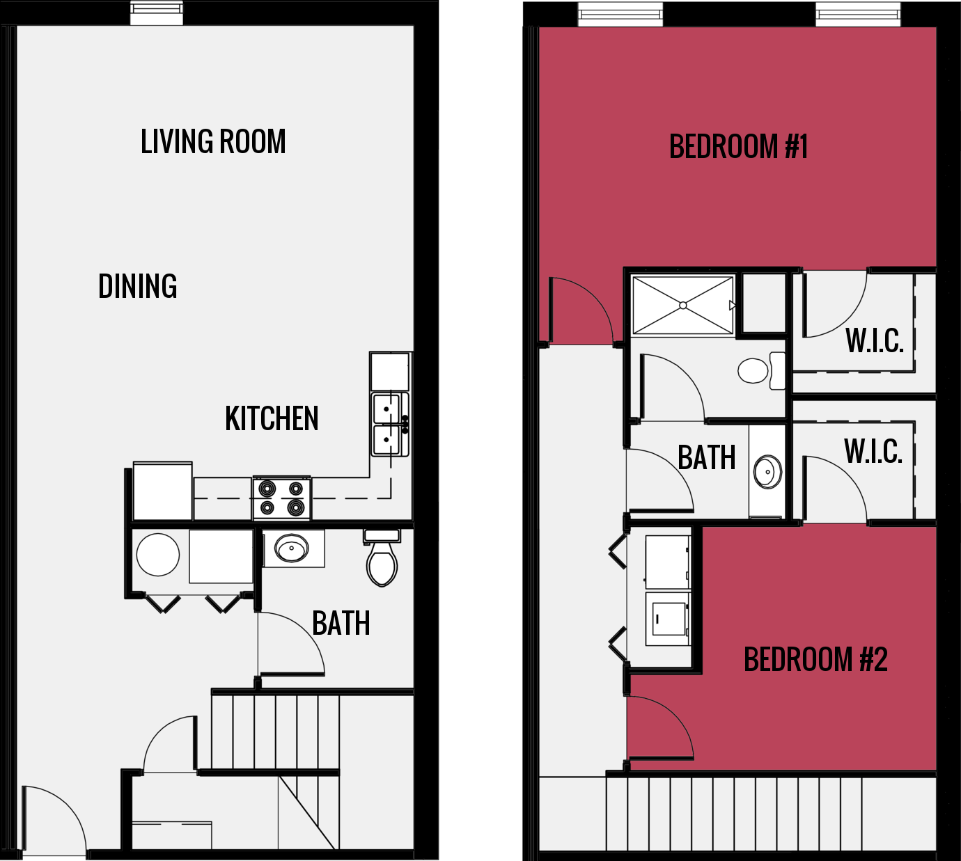 Floor Plans of Retlaw Apartments in Fond du Lac, WI